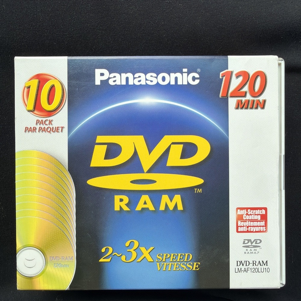 Panasonic DVD-RAM Disc LM-AF120LU10 120 Min 4.7 GB 10 Disc Lot vintage rare find
